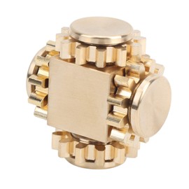 Hand Gyroscope, Fidget Pure Brass Gear High Precision Lathe Turn Smoothly for Children for Adults ((Magic Cube Gear Gyro-Pure Brass))