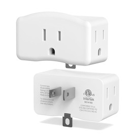 ETL Listed 3 Prong to 2 Prong Grounded Adapter, FiiMan 3 Pin to 2 Pin Polarized Plug Extender Power Strip Triple Outlet Converter, 3-Sided Outlets Wall Plug Splitter for Household Appliances,White (2)