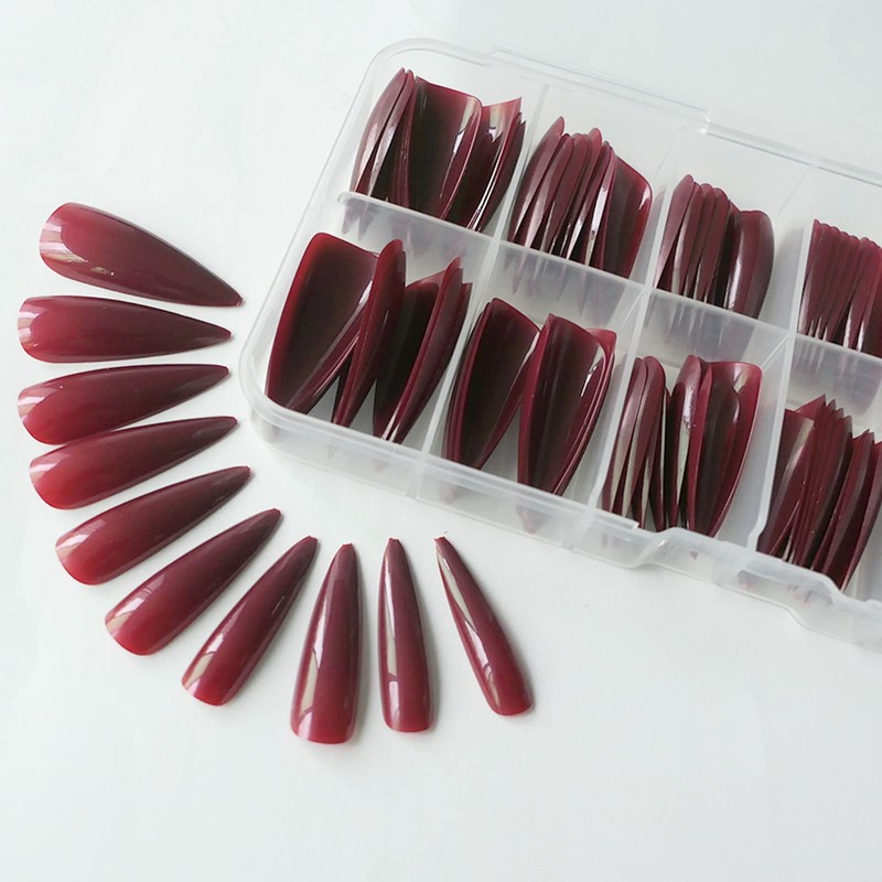 Lifextol Lifextol Medium Stiletto Nail Tips Glossy Fake Nail 100pc