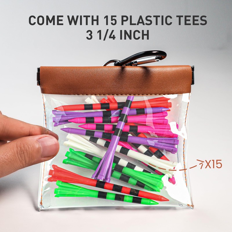 AXKAL Golf Pouch Bag Transparent 1 or 2 Pack with