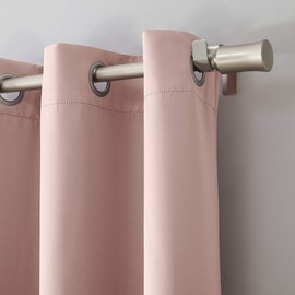 Sun Zero Riley Kids Bedroom Blackout Grommet Curtain Panel, 40 in x 63 in, Blush