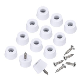 uxcell 24pcs Rubber Feet Bumpers Buffer Non-Slip Rubber Feet Pad with 4mm Screws for Cutting Board, Cutting Board Feet Non-Slip, Cutting Board Rubber Feet (White, 0.4" H x 0.7" D)