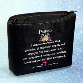 G2TUP Bolsa de maquillaje de pastor, esposa, sacerdote, esposa, regalo de marido, Pastor's Wife Black