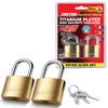 Dekton 2PC 40MM Titanium Plated Iron Padlock Set| Heavy-Duty Iron