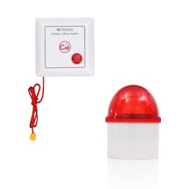 Retekess TH103P Caregiver Pager System, Wireless Alarm System, IP54 Waterproof, 200m/656ft Range, Rechargeable Emergency Call System Suitable for Seniors, Children, and Patients