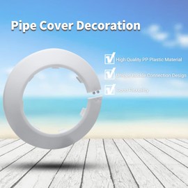 MroMax Fit 2.37" Outer Diameter Flange Water Pipe Cover Decoration White Pipe Cover Radiator PP Plastic 63mm Escutcheon Pipe Collar for Wall Pipe Tube Decoration 6Pcs