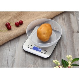 Kitchen Scales Digital Electronic Weighing Scale for Cooking Baking High-Precision Food, Jewellery Weight Scales, LCD Display, Multifunctional, Tare Feature, GRAMS LB ML OZ Stainless Steel 1g-10kg