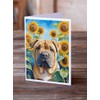 Caroline's Treasures Shar Pei in Sunflowers Greeting Cards Pack of