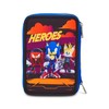Seven Sonic Pencil Case for School with 3 Zips, Red,
