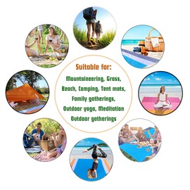 Acazmpar Beach Blanket, Beach Blanket Waterproof Sandproof,Waterproof Picnic Blanket for Travel, Camping, Hiking, Picnic,Music Festivals (Blue/Grey(79"x55"))