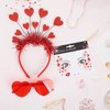 Amor Costume Glasses Accessories, Heart Headband Red, Glitter Heart Headband