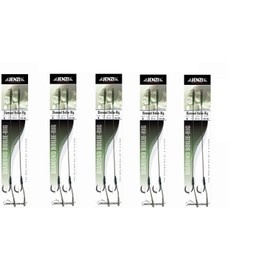 Set of 10 JENZI Leaders Braided Line Boilie Rigs Diamond Leader Carp Hook Size 1, 2, 4, 6, 8, 10 Includes Boilie Stopper + Free Petri Heil Sticker (Hook Size 6)