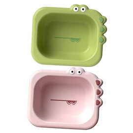 BESPORTBLE 2pcs Cartoon Wash Basins Portable Newborn Foot Face Tubs for Easy Cleaning Space Saving Design Green Pink for Boy Girl