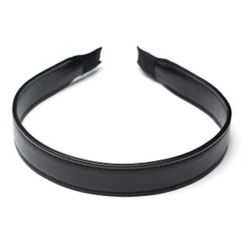 QinGoo Black Leather Headband Hair Band No Pain Hair Accessory Korean Women's Going Out Face Wash 1 Piece (Black)