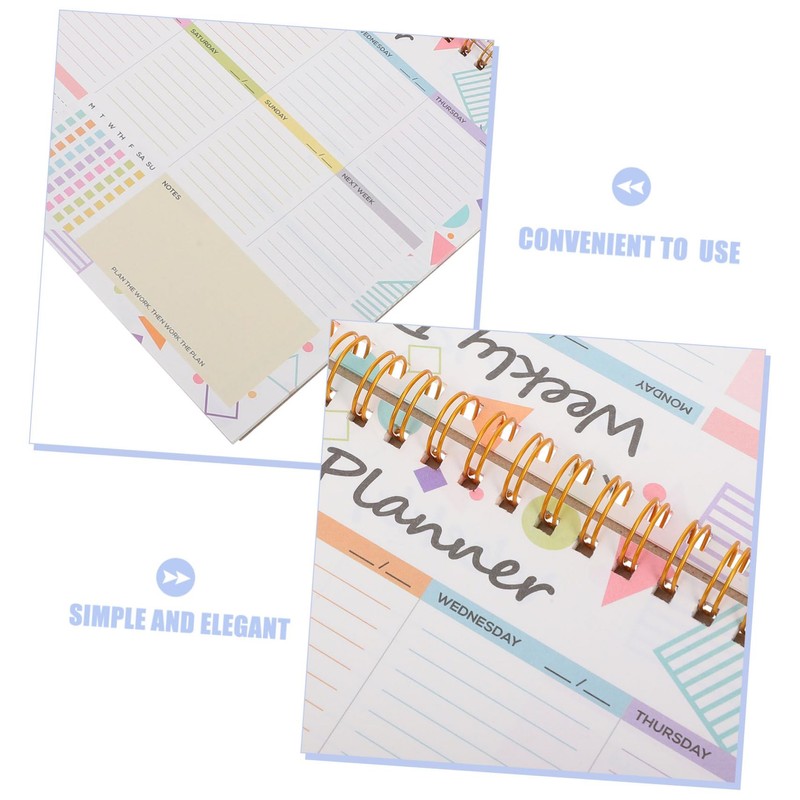 Operitacx Teacher Spiral Notebooks Weekly Planner B5 Size Reusable and