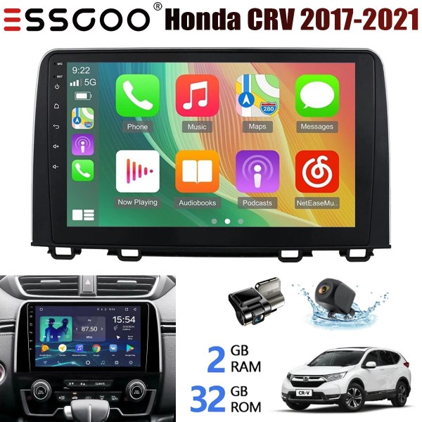 ESSGOO Android 14 For Honda CR-V CRV 2017-2021 Carplay Car