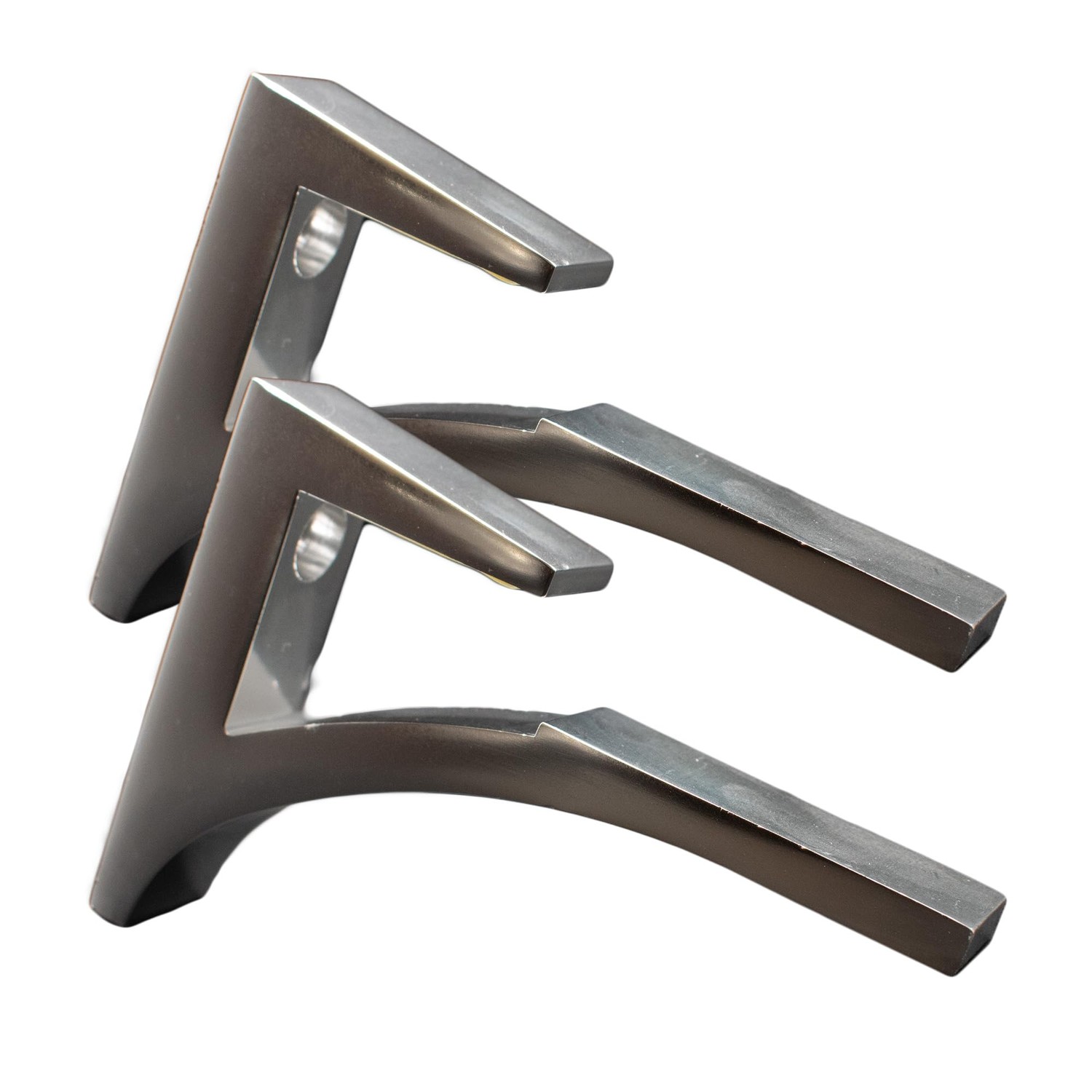 Dulles Glass Floating Shelf Brackets, Aluminum Heavy Duty, Chrome, for ...