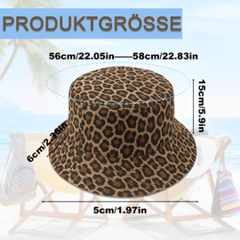 MOAZIFI Leopard Print Fishing Hat Unisex Reversible Fishing Hats Bucket Hat Fishing Hat Sun Hat Fisherman Hat for Men and Women Holiday Hiking Camping Shopping Festival Gadget, 1