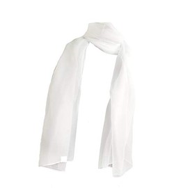 Pamper Yourself Now Plain block colour chiffon style scarf, thin pretty scarf, great for any outfit lovely gift. (white)