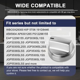 WB03X29300 AP6301265 Gas Stove Knobs Replacement Parts for GE Cooktop，Electric Stove Knob Replacement for GE JGP3030SL1SS JGP3036SL1SS (4)