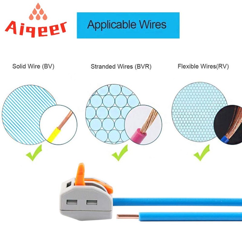 Aiqeer 50 Pcs Lever-Nut Wire Connectors Set, Conductor Compact Wire