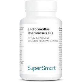 Lactobacillus Rhamnosus GG - Probiotic - Balances Microbiota and Gut Flora - Boosts The Immune System - Stimulates Lactobacillus Production - 60 Capsules - Vegan - Gluten-Free - Non-GMO - SuperSmar