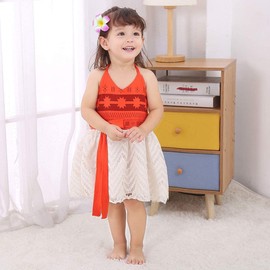 AmzBarley Baby Girls Costume First Birthday Party Toddler Kids Christmas Fancy Dress up Costumes Red with Flower Headband Size 4T (3-4 Years) Tag 120