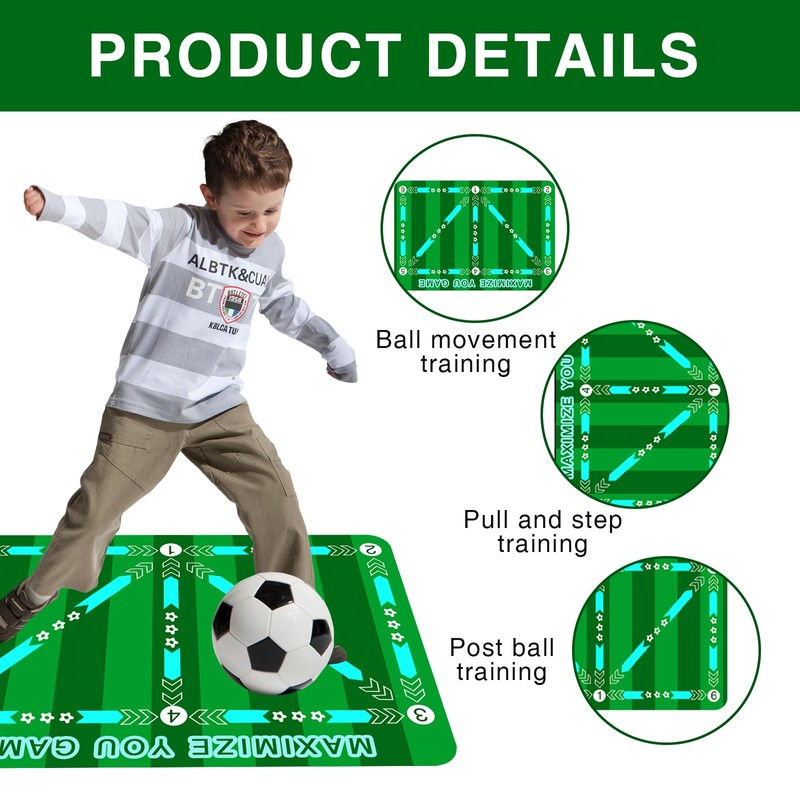 Landrain Football Mat Ball Control 90 x 60 cm Children's