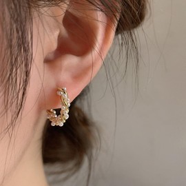 AOKWAWALIY 1 Par Pendientes De De Mujer Pendientes De Aros De Para Mujer Pendientes Con Pendientes De Aro De Para Mujer Aros De Oro Con Arete De Aros De Aretes Aleación Perder Pequeña
