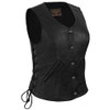 True Element Womens Longer Length Motorcycle Leather Vest With Side