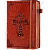 CAGIE Leather Lined Journal Notebook for Men & Women, Debossed