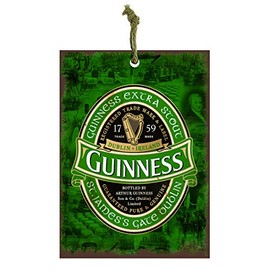 signs-unique Guinness Green Label Mini Metal Hanging Sign 80mm x 110mm (SG)