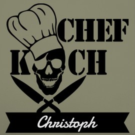 Geschenk mit Namen personalisiert by Shirtracer - Apron - Chefchef with Name, 2 Sage Green