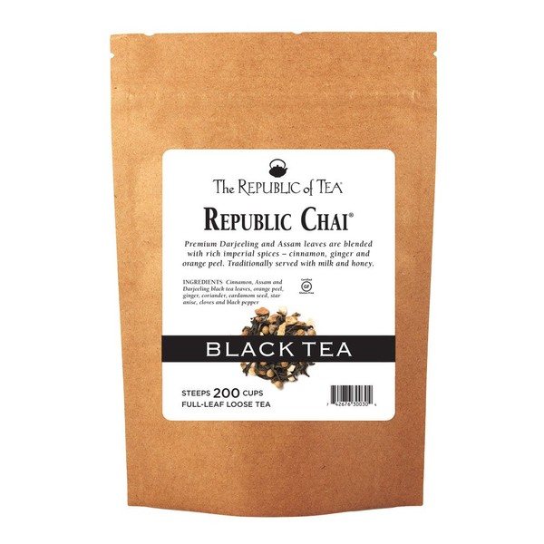 The Republic of Tea Republic Chai Black Full-Leaf Loose Tea, 1 Pound / 200 Cups
