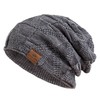 PAGE ONE Mens Winter Slouchy Beanie Warm Fleece Lined Skull