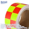 X AUTOHAUX Universal 5cmx10m Fluorescent Yellow and Red Checkered Car