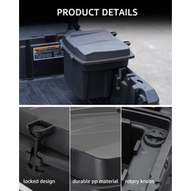 A & UTV PRO Removable Cargo Storage Box for 2016-2023 Can Am Defender Max HD5 HD8 HD9 HD10 /Commander 2021-2023, Bed Trunk Tool Storage Bin Box Container with Lid Accessiories