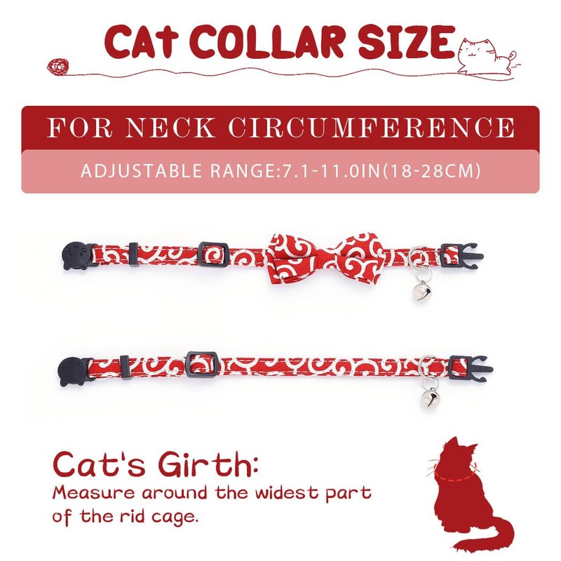 Campsis 2PCS Cat Collars with Bowtie Breakaway Cat Collar with