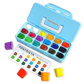 Gouache Paint Sets,18 Colors 30ml,Jelly Gouache Paint for Christmas Decorations,PENTRISTA Gouache Jelly Paint for Canvas and Guache Paper,Non-Toxic, Art Paint for Students, Beginners & Artists(Blue)