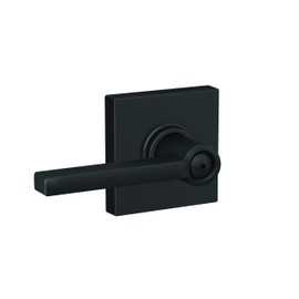 Schlage F40 LAT 622 COL Latitude Lever with Collins Trim Bed & Bath Privacy Door Lock, Matte Black