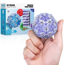 DYRDM Magnetic Fidget Sphere 12 Pcs, Magnetic Fidget Toy, Desk Toys for Office and Stress Relief & Anxiety for Adults, Magnets Sensory Toys Magnetic Building Blocks Light Purple
