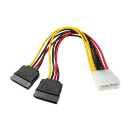 System-S SATA Y Cable 20 cm 2 x 15 Pin Female to IDE 4-Pin Molex Female Adapter for Hard Drive Drives