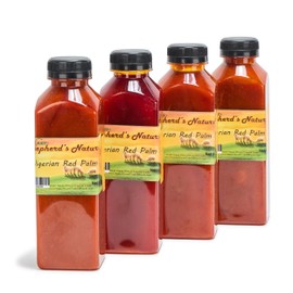 HATF's Shepherd's Natural Red Palm Oil 2 Liters / 67.628 fl. oz (4 bottles x 500 ml) - All natural (nothing added), Virgin, and Nutrient-Dense for Healthy Cooking, Skincare & Hair Care Routines.