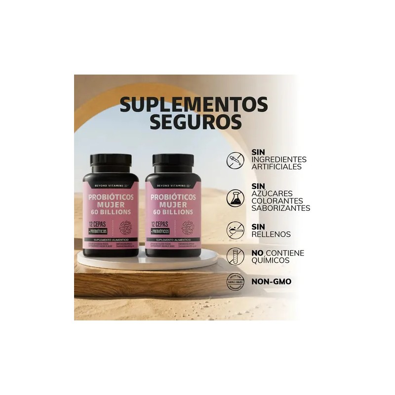 2 X Probióticos Mujer 60 Billion + Prebióticos (prebiotic) +