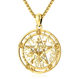 Eusense 925 Sterling Silver Pentagram Necklace Triple Moon Goddess Necklace Hecate Pendant Sun and Moon Pendant Jewellery Gifts Spiritual Amulet Wiccan Pagan Talisman for Men Women, Sterling Silver,