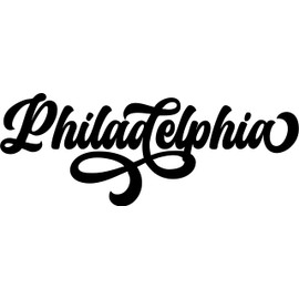 SEC Apparel Philadelphia Iron On Patches Decals Transfers Applique Letters for t Shirts Fabric Clothing | Kids and Adult Sizes | Black, White, Navy, Gold, Glitters and More
