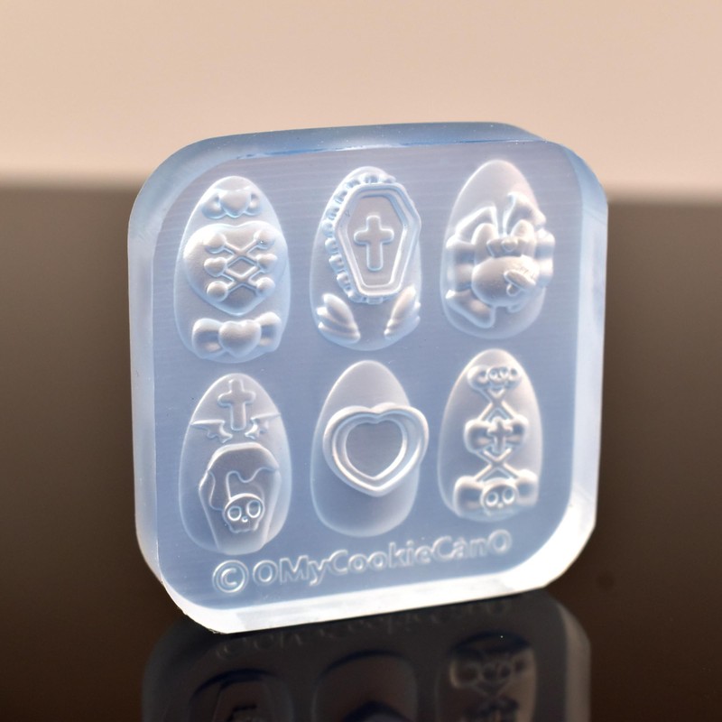Nail Molds for Charms Halloween Skull Cross Designs Carving Template