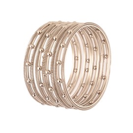 Efulgenz Indian Oxidized Jewelry Antique Bangle Bracelet Set for Women Bracelet Set Metal Ball Bangles Bohemian Bracelet Set Bangles Fashion Statement Jewelry for Women (4 Pcs), Size-2.6