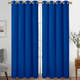 Diraysid Royal Blue Grommet Blackout Curtains for Bedroom Thermal Insulated Room Darkening Curtains Drapes, 66 x 84 inch, 2 Panels