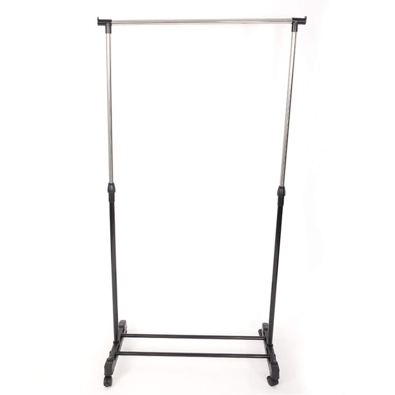 DESIGNSCAPE3D Rolling Clothing Garment Rack with Shoe Shelf, Stainless Steel,